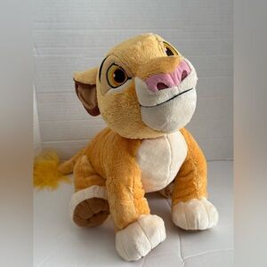 Disney Store Simba Lion King Pouncing Plush Toy Doll Yellow Safari Collectible